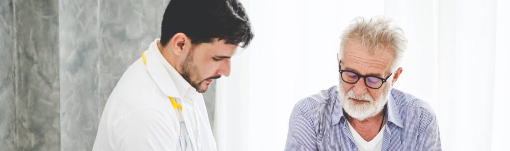 A man and woman are talking to each other.